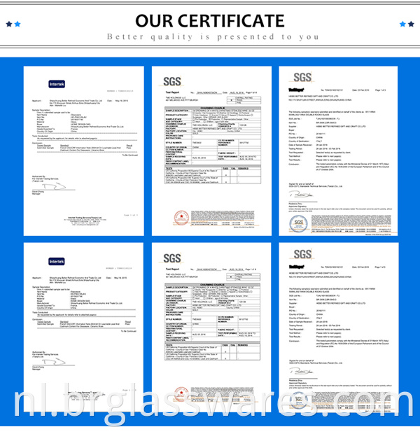 Glass Champagne Flute certificate